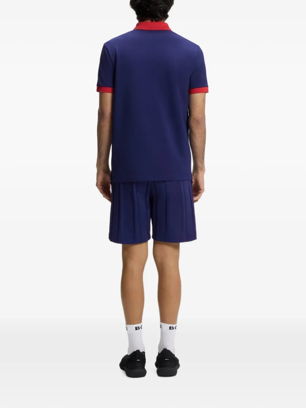 BOSS Paddy poloshirt met vlag Blauw