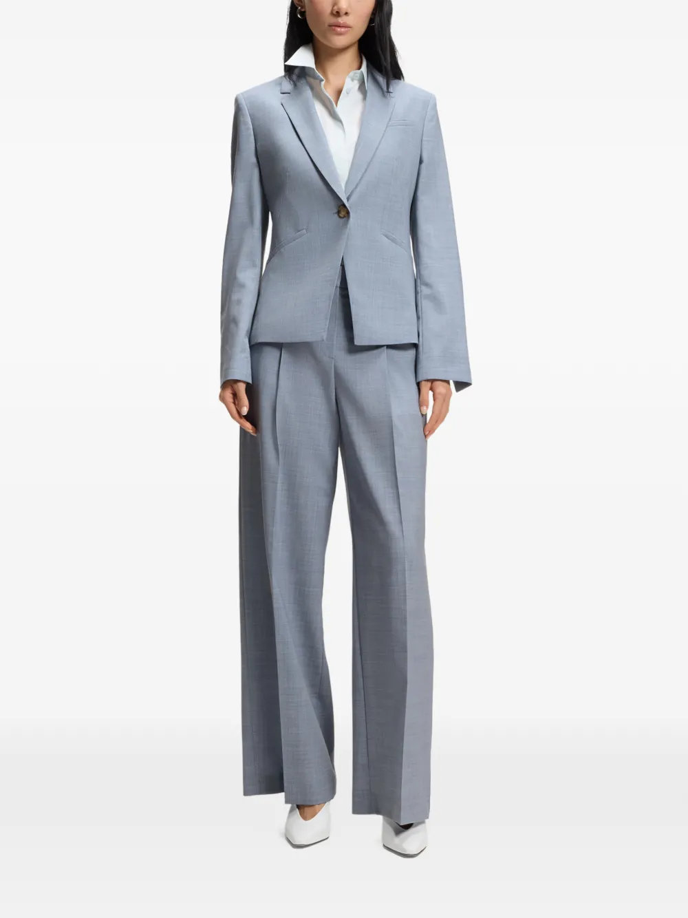  Boss Notched-lapel Single-button Blazer - Blue 