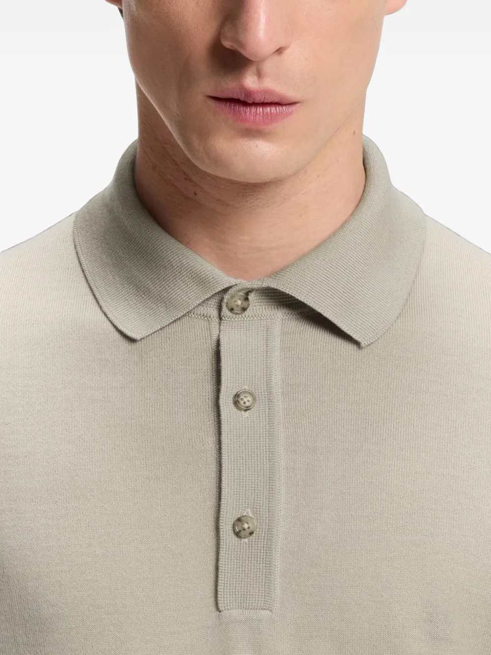 BOSS Gebreide polotop van scheerwol Beige