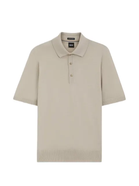 BOSS Camisa polo em lã virgem