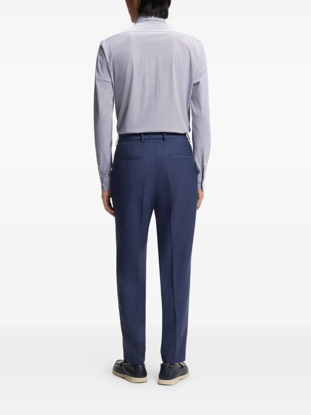 BOSS Regular-fit overhemd met print en stretch Wit