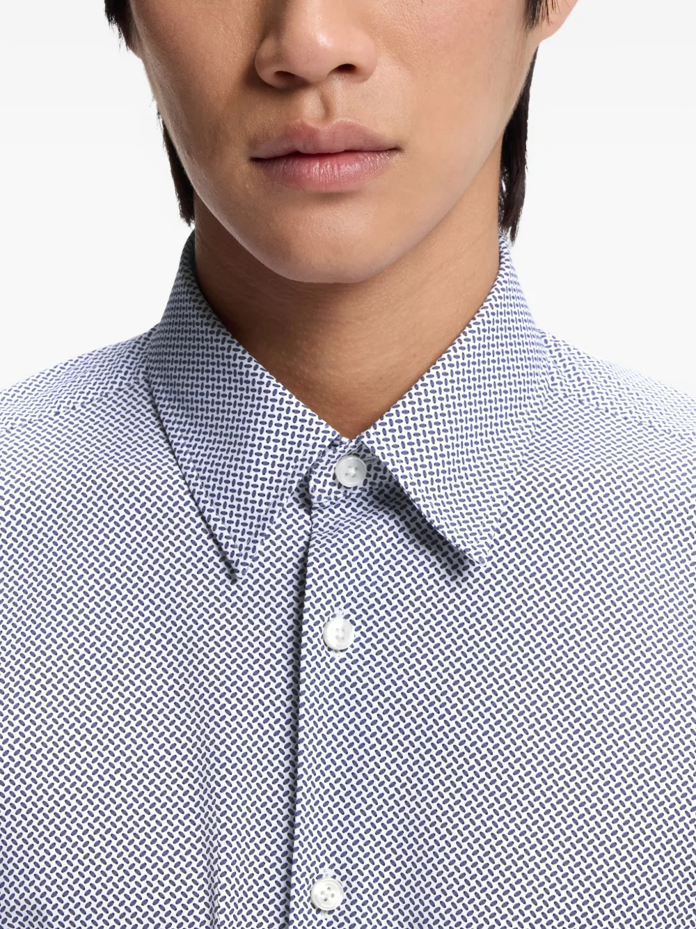 BOSS Regular-fit overhemd met print en stretch Wit