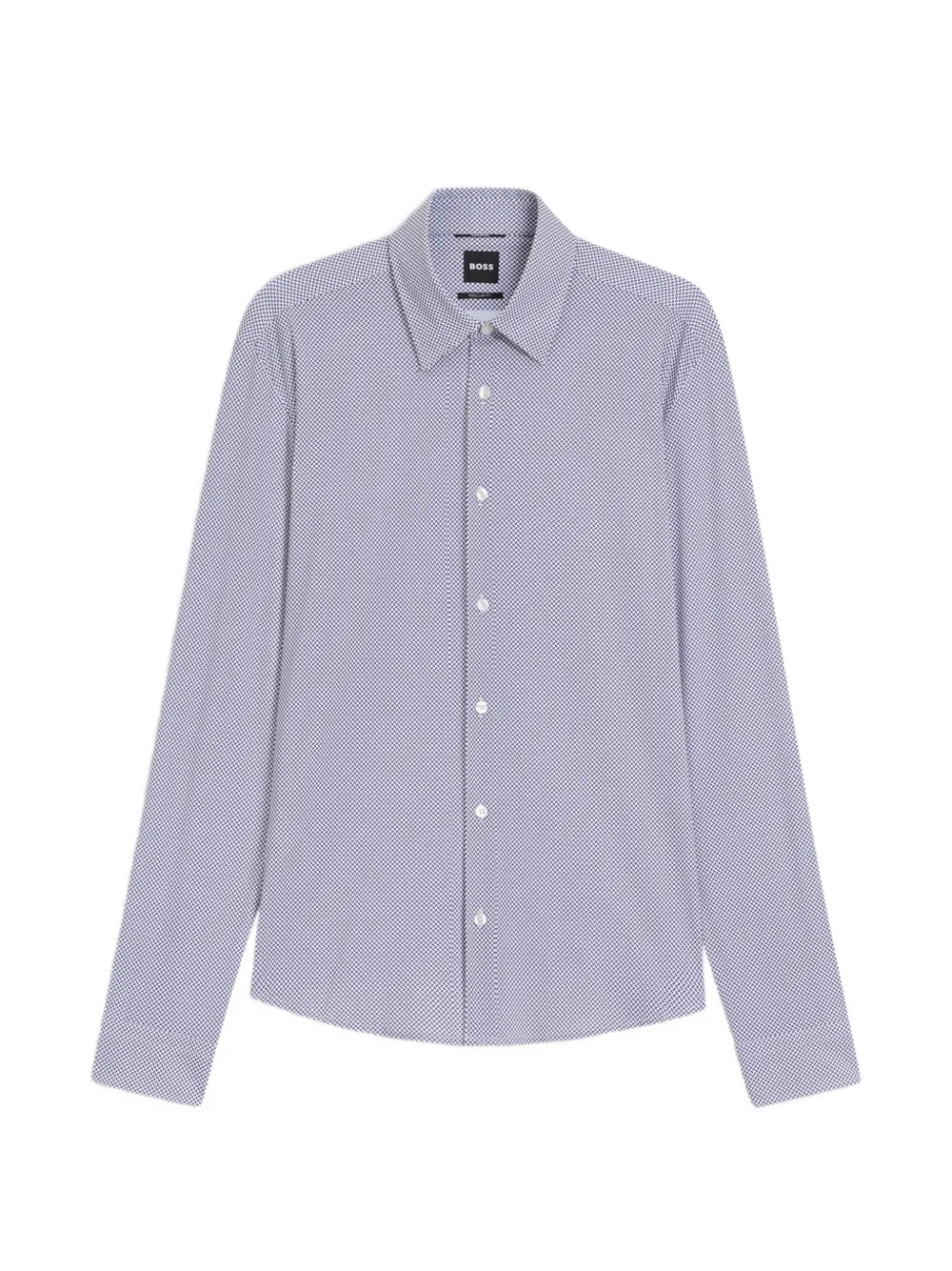 BOSS Regular-fit overhemd met print en stretch Wit