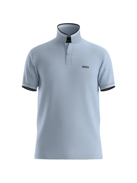 BOSS logo trim polo shirt