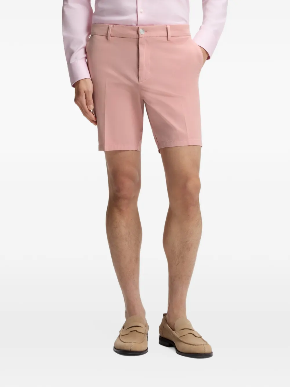 BOSS Shorts van stretch-katoen Roze