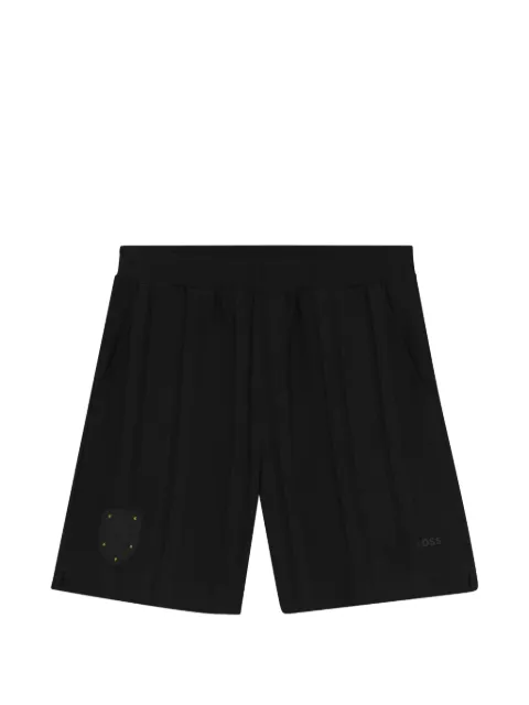 BOSS GREEN HUGO BOSS appliqué pleated shorts