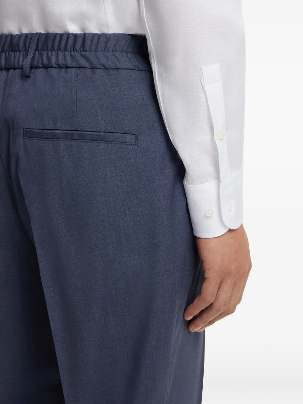BOSS Broek met elastische tailleband Blauw