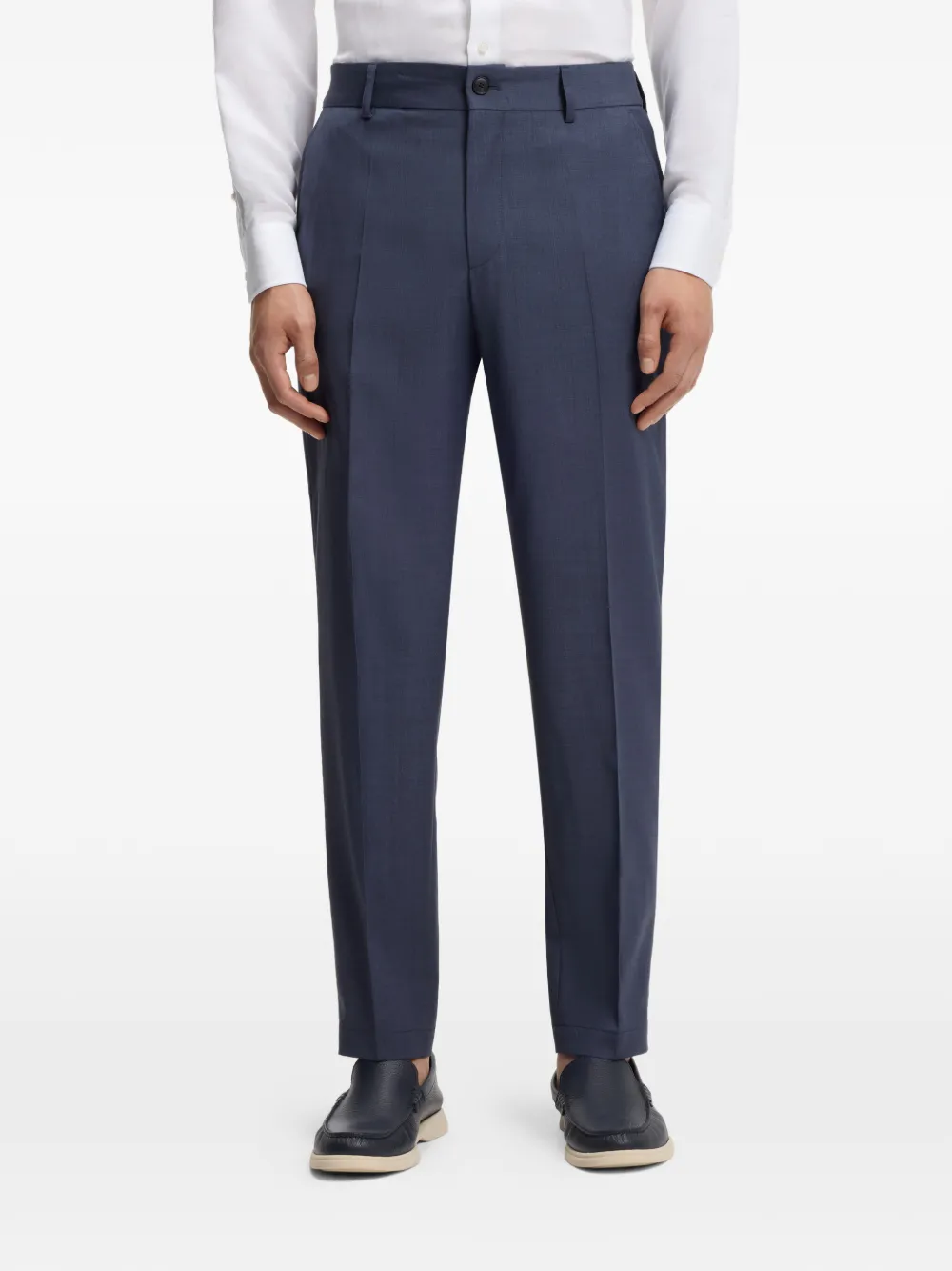 BOSS Broek met elastische tailleband Blauw
