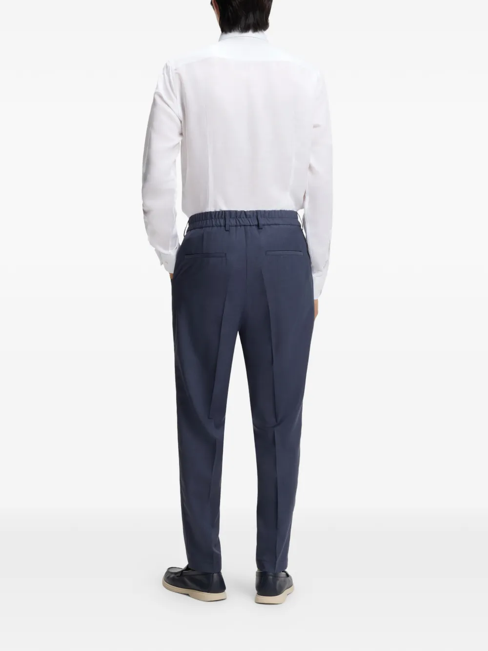 BOSS Broek met elastische tailleband Blauw