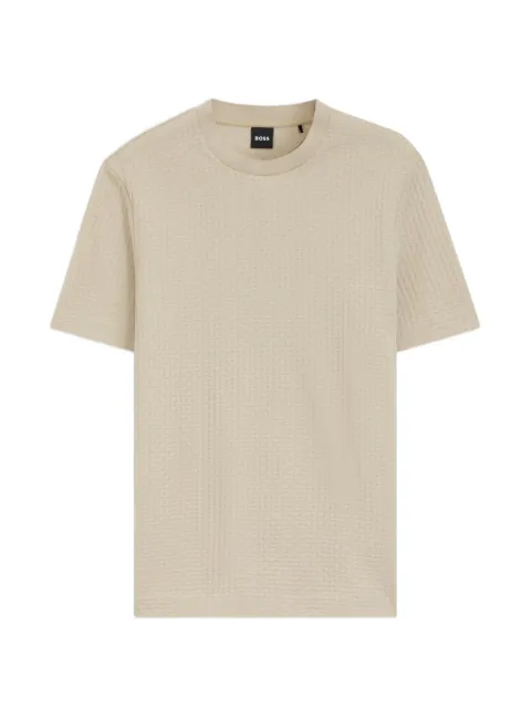 BOSS jacquard-pattern T-shirt in cotton