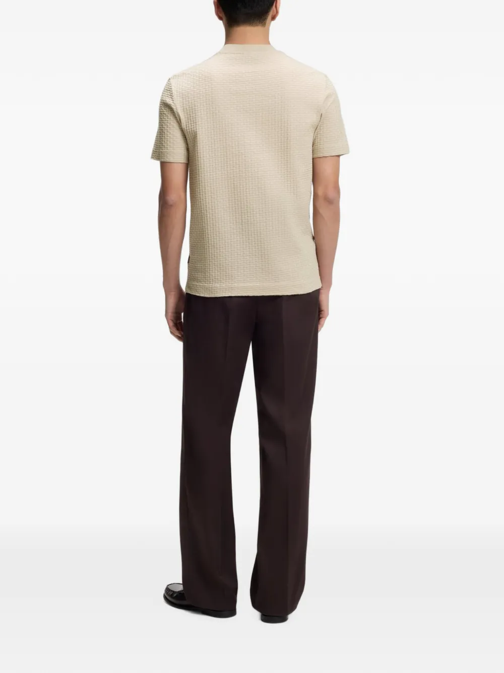 BOSS T-shirt met ronde hals Beige