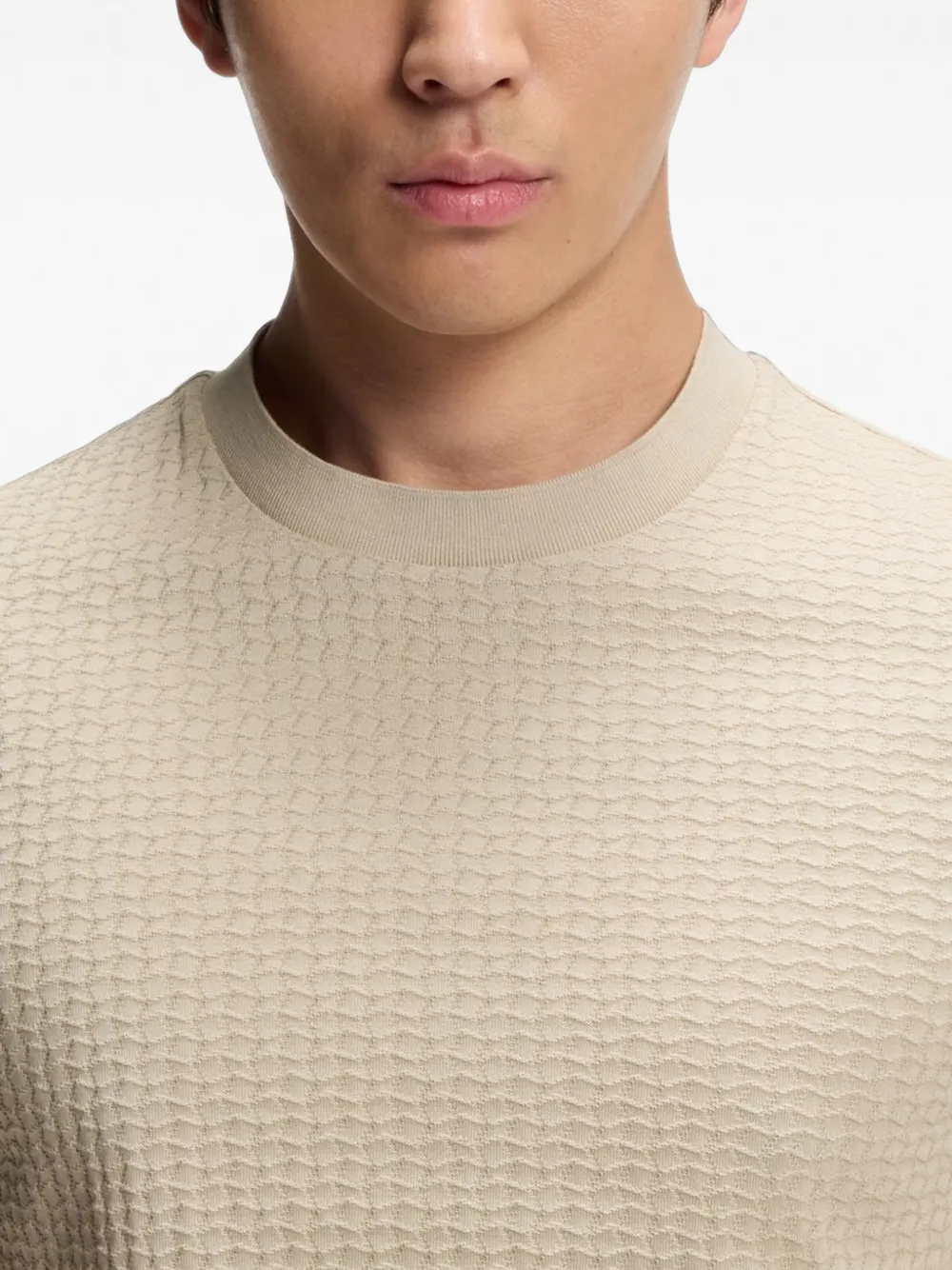 BOSS T-shirt met ronde hals Beige