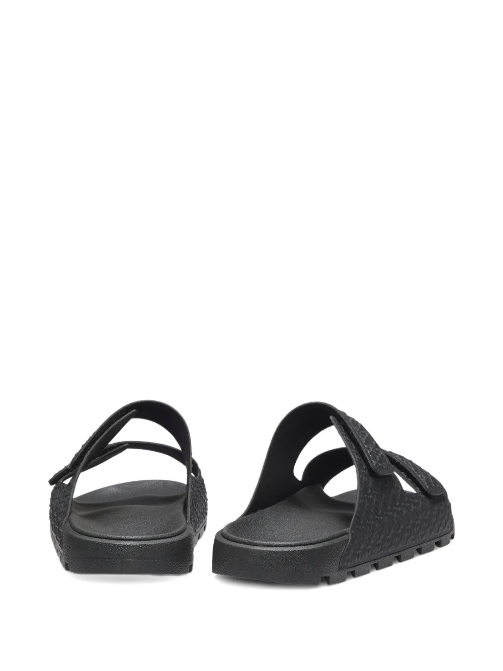 HUGO Slippers met textuur en bandje Zwart