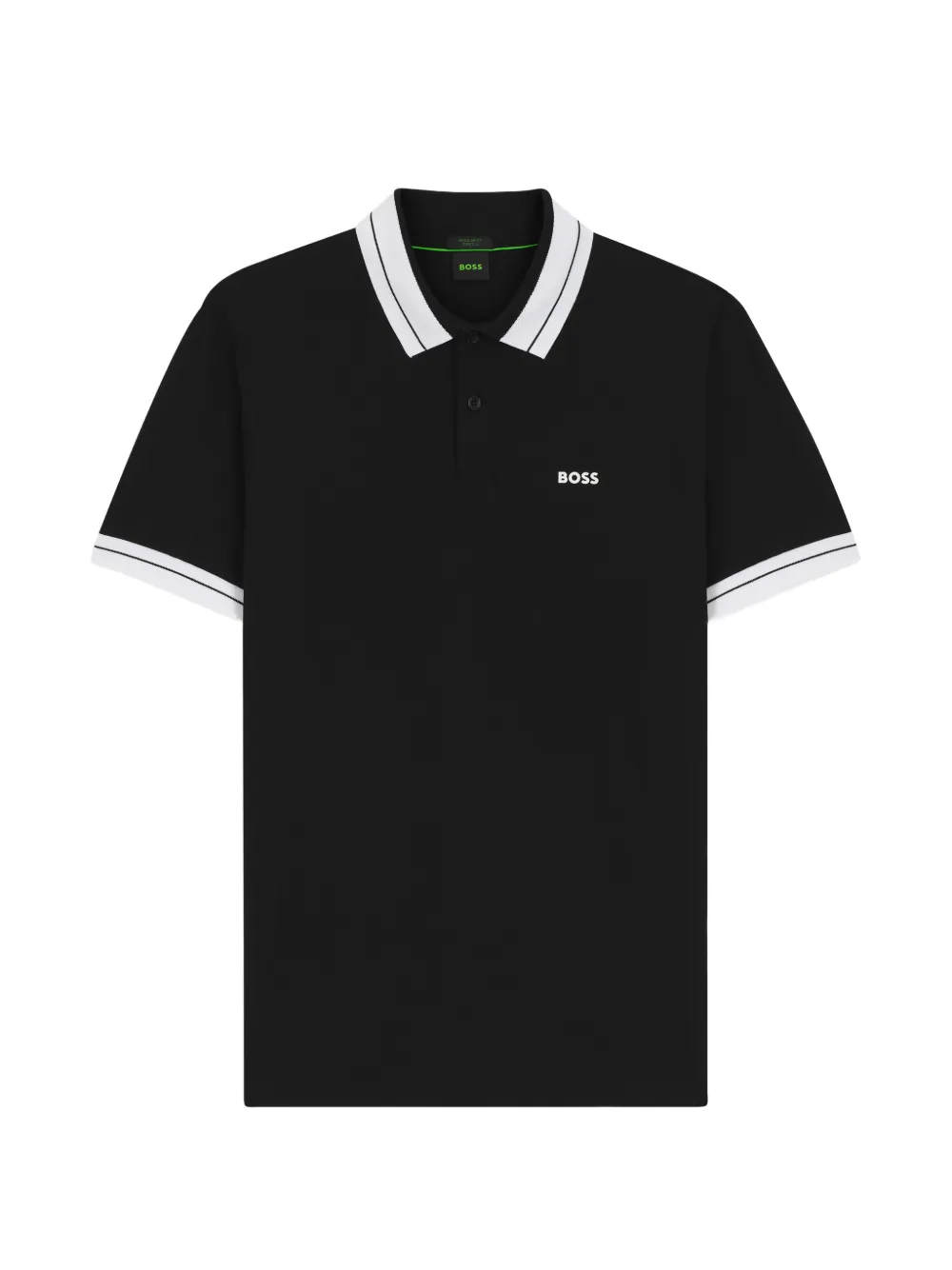 BOSS Polo con logo ricamato - Nero