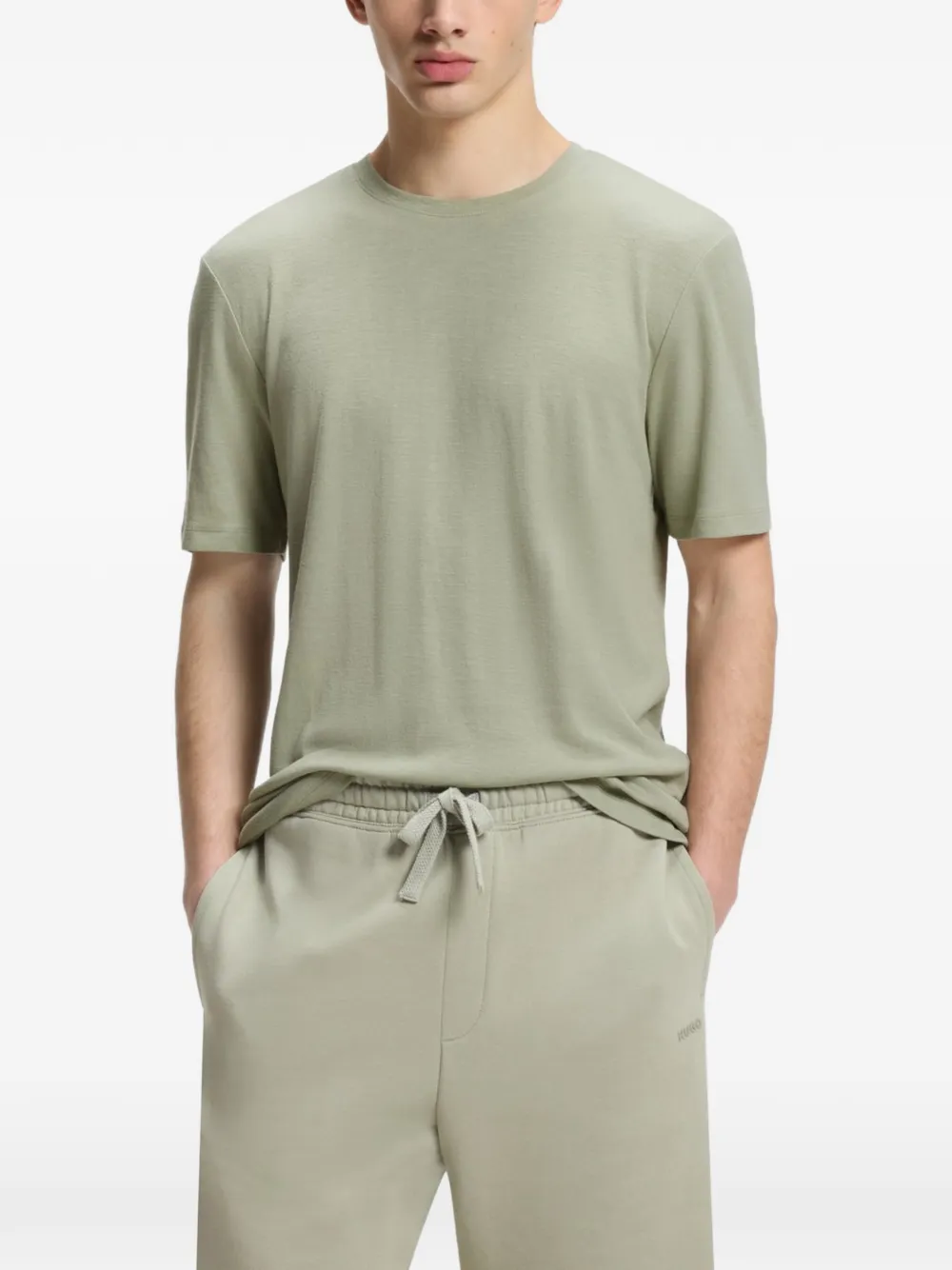 HUGO T-shirt met ronde hals Beige
