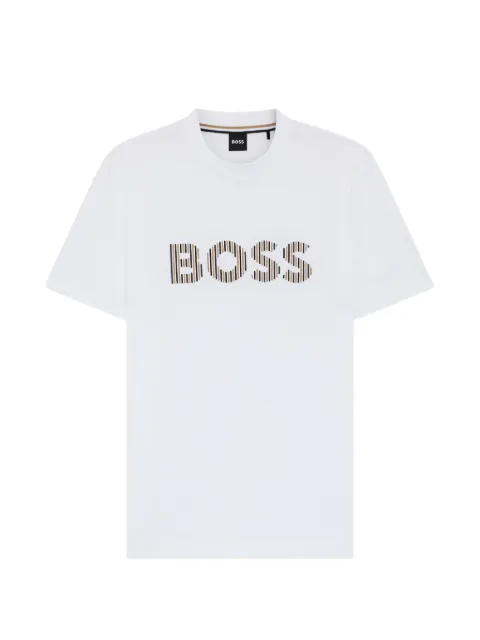 BOSS stribet T-shirt med logo