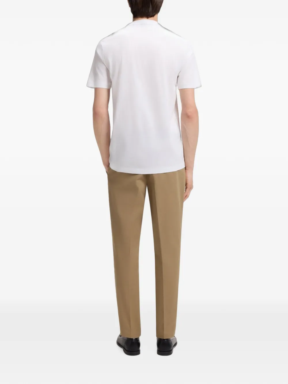 BOSS Katoenen-jersey gestreept T-shirt Wit