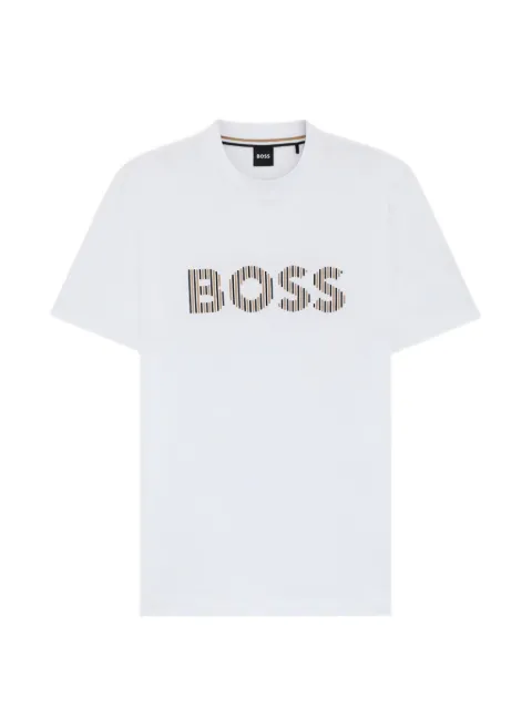 BOSS stripe-artwork T-shirt in cotton jersey