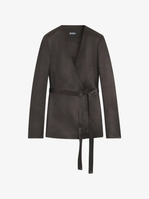 BOSS blazer slim de sarga brillante