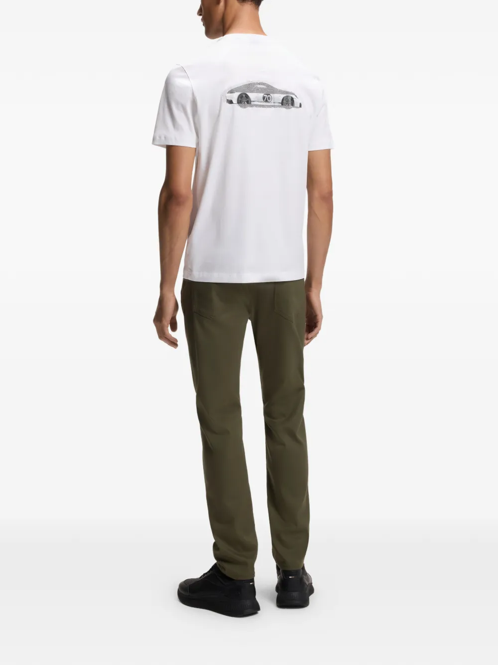 BOSS x gemerceriseerd katoenen T-shirt met grafische print Wit