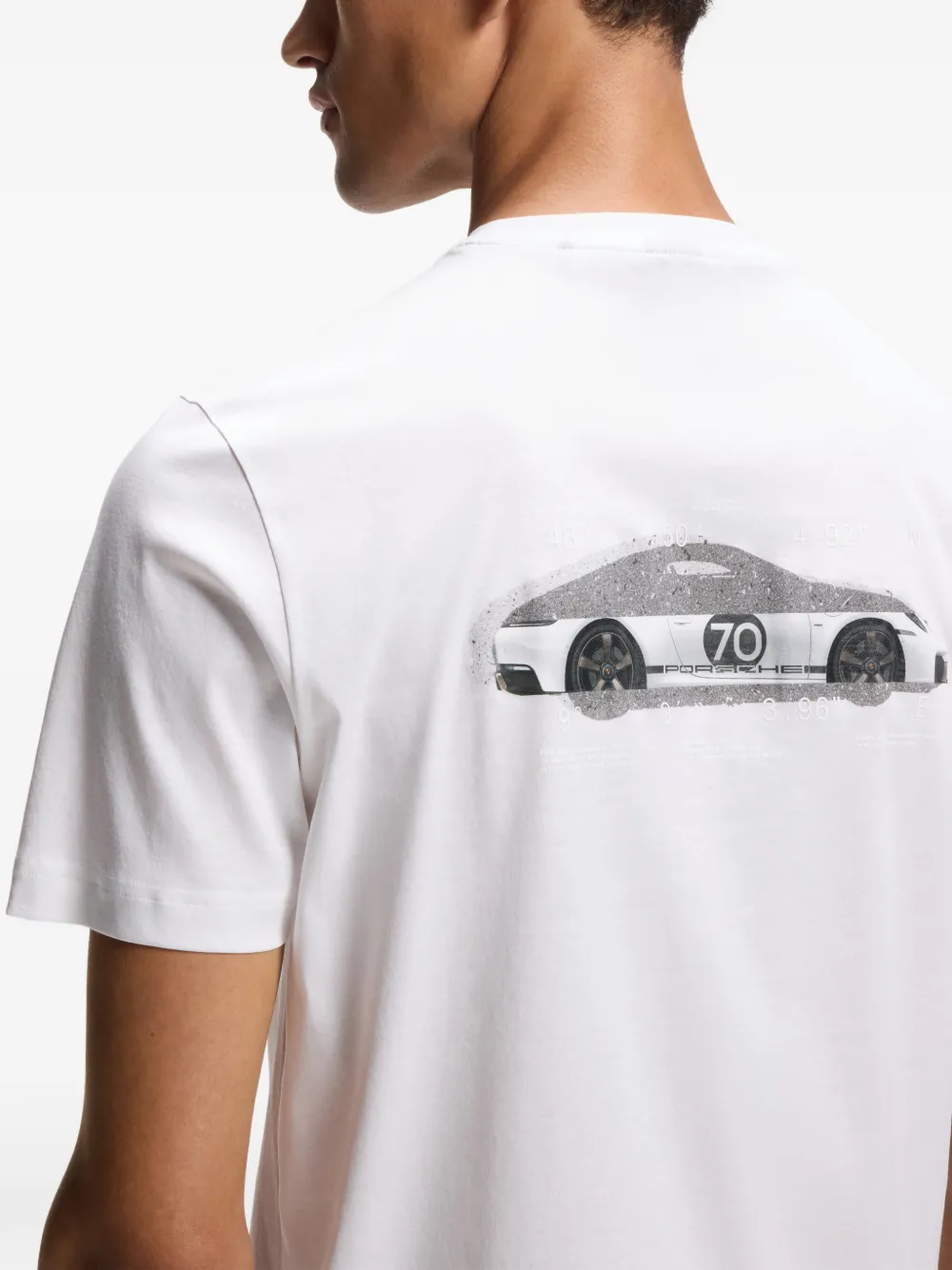 BOSS x gemerceriseerd katoenen T-shirt met grafische print Wit