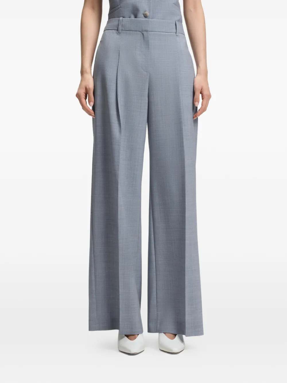  Boss Front-pleat Tailored Trousers - Blue 