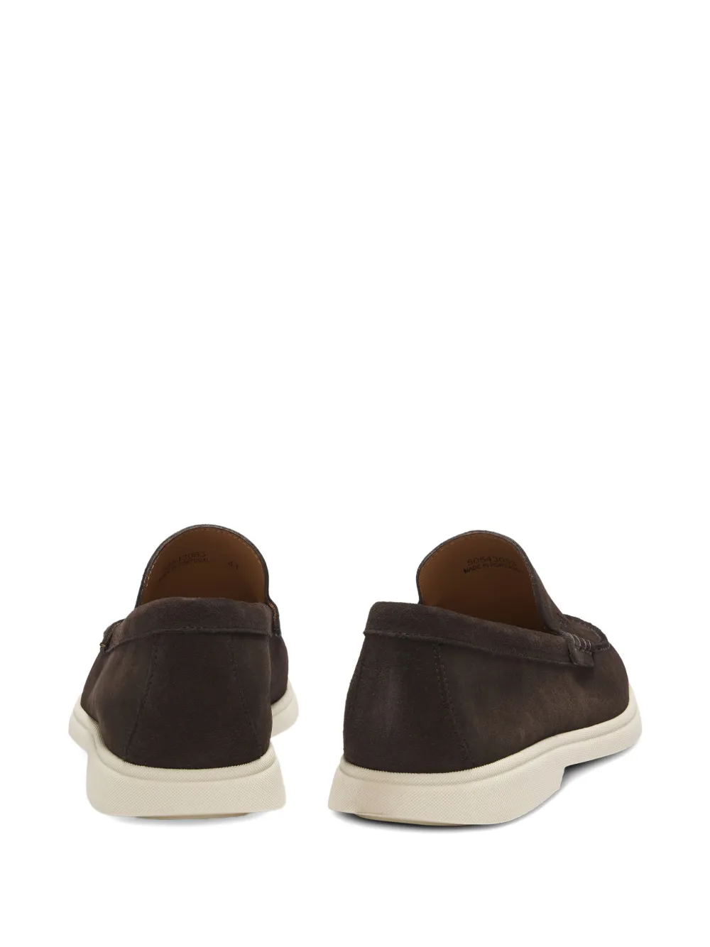 BOSS Suède loafers met stiksels Bruin