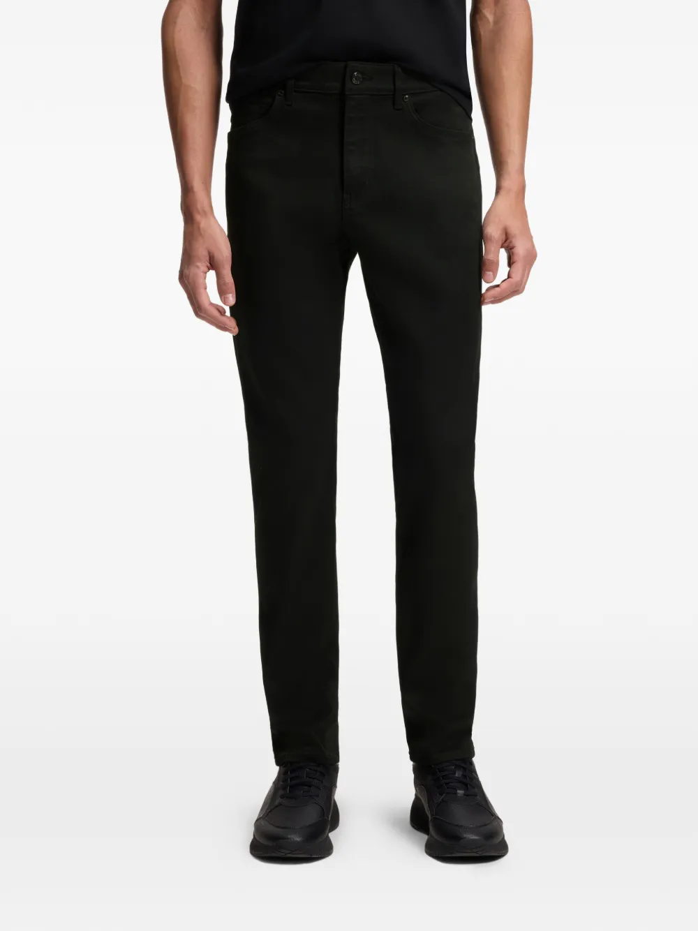 BOSS Broek met logopatch Zwart