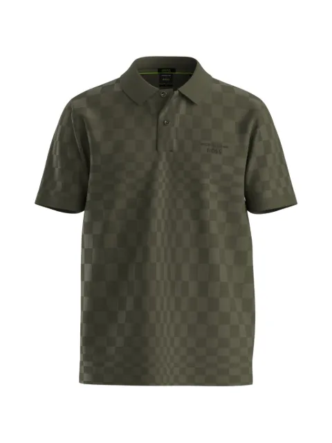 BOSS playera tipo polo con motivo de cuadros en colaboración con Porsche