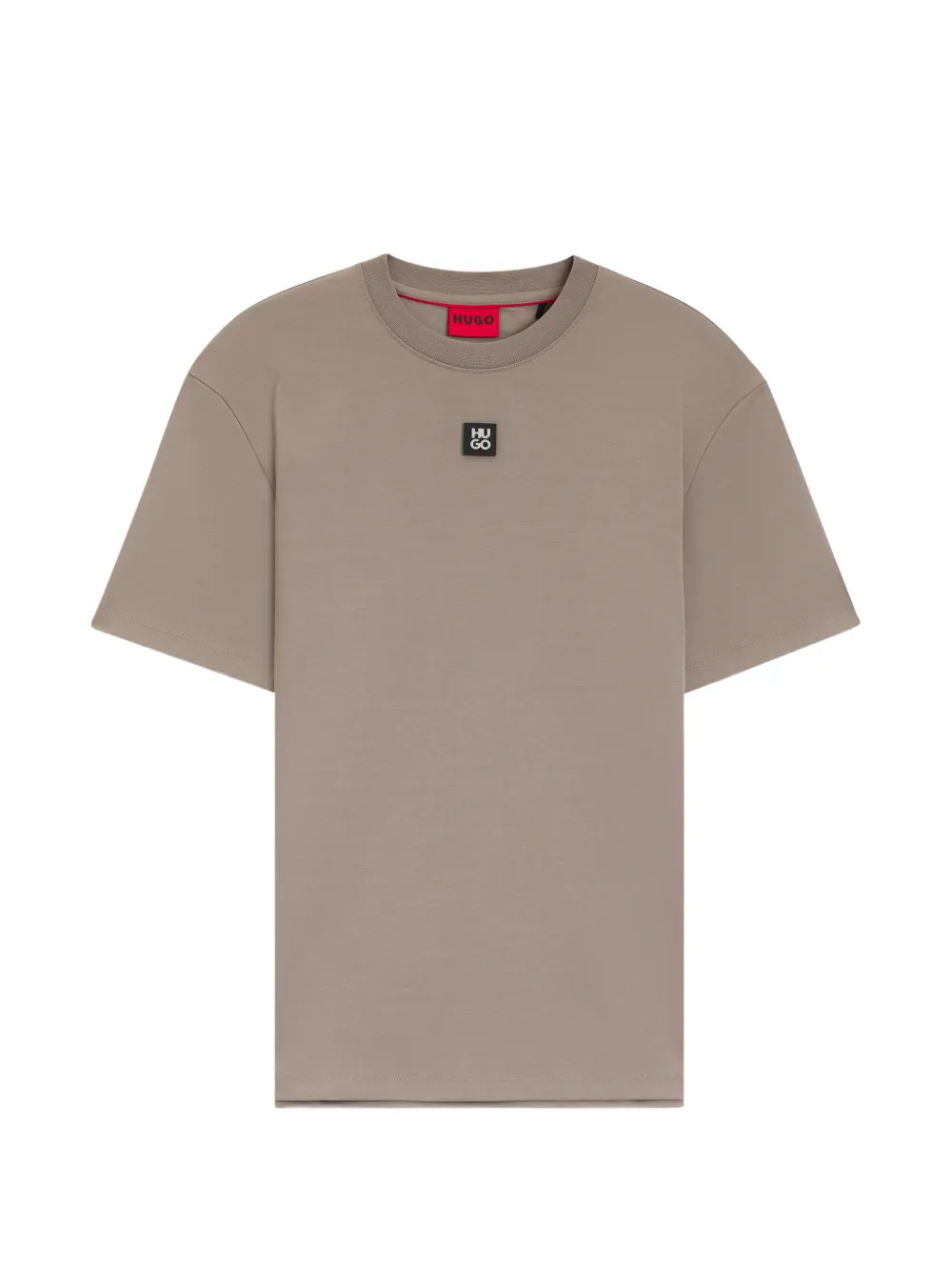 HUGO T-shirt girocollo e applicazione logo - Toni neutri