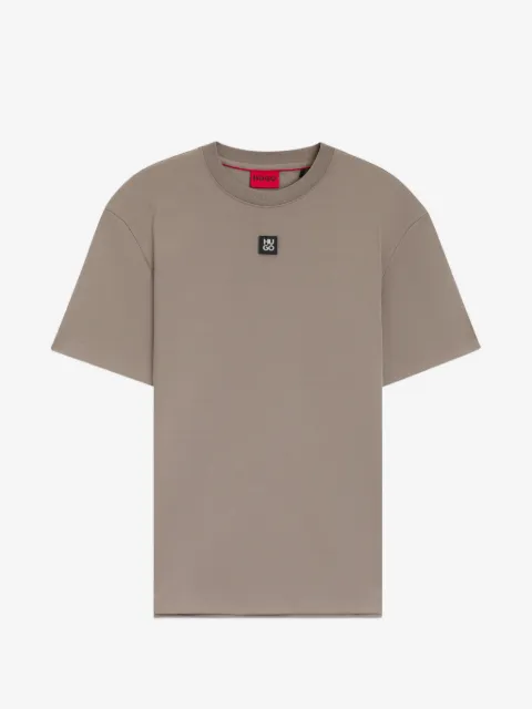 HUGO crew-neck logo-patch T-shirt
