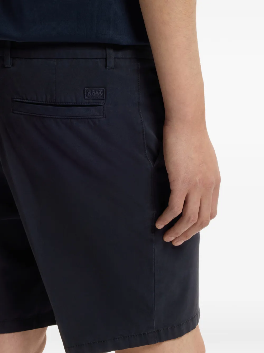 BOSS Shorts van stretch-katoenen twill Zwart