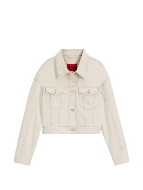 HUGO cropped jakke med knapper