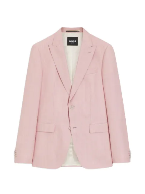 BOSS slim-fit jacket in virgin wool, silk and linen
