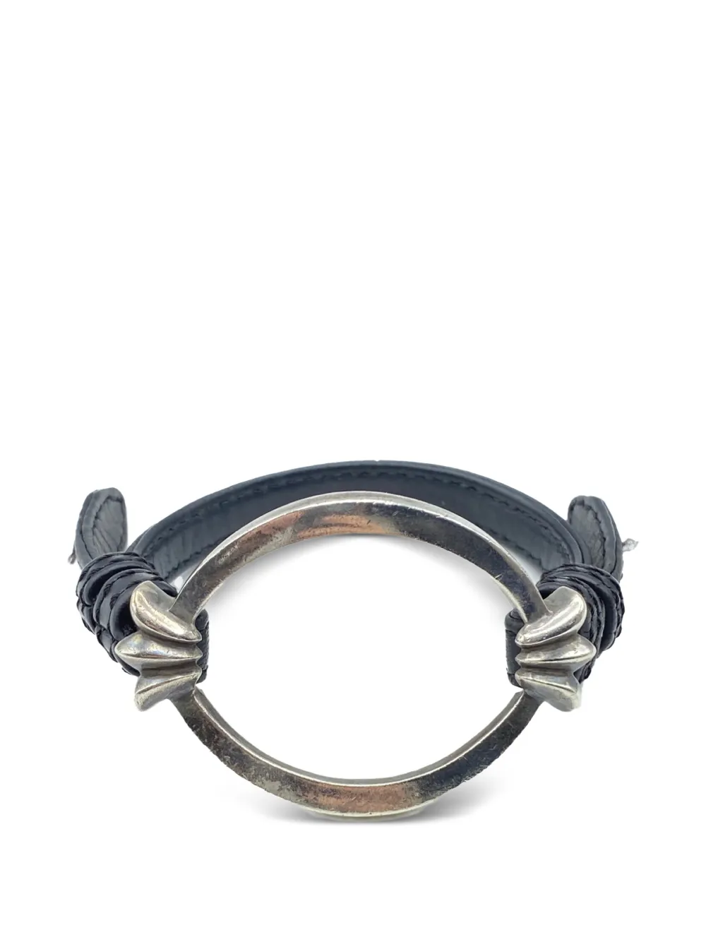 Chrome Hearts Bracciale in pelle - Argento