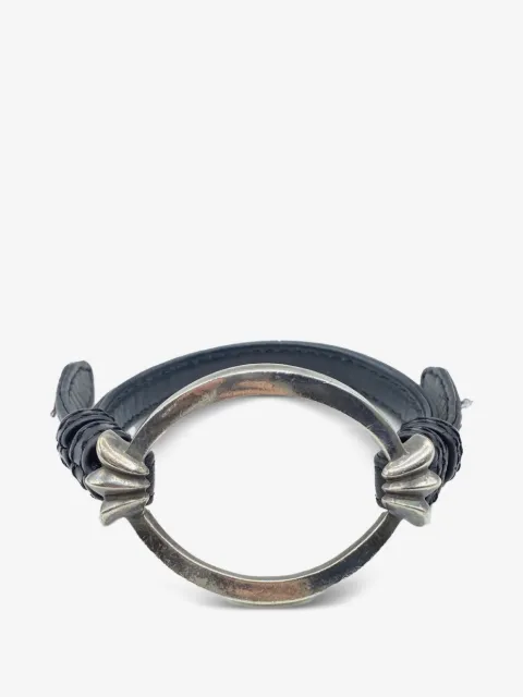 Chrome Hearts سوار جلد بيضاوي مفتوح