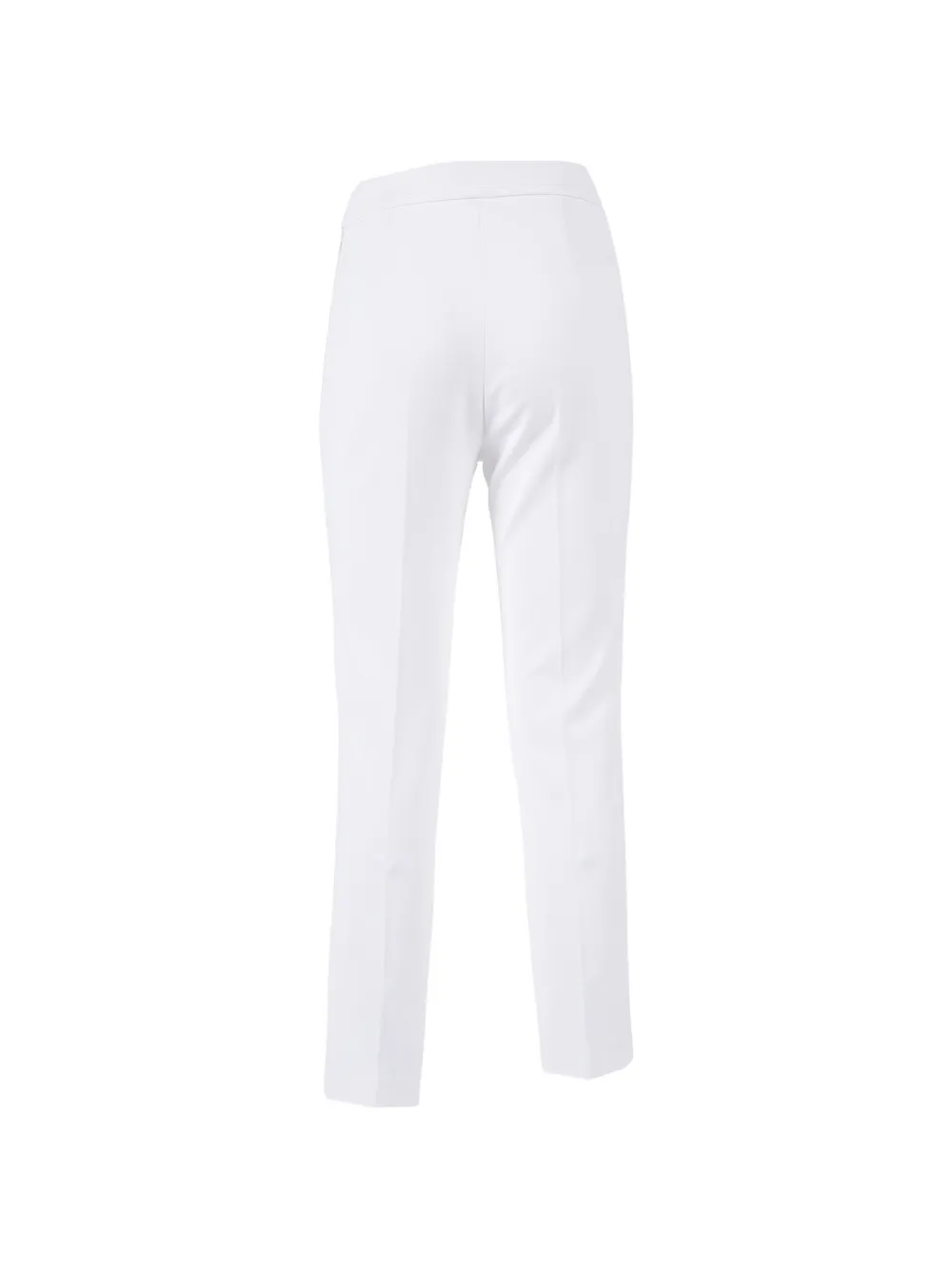 Elisabetta Franchi Broek van gelaagde stretch crêpe stof met geborduurd logo Wit