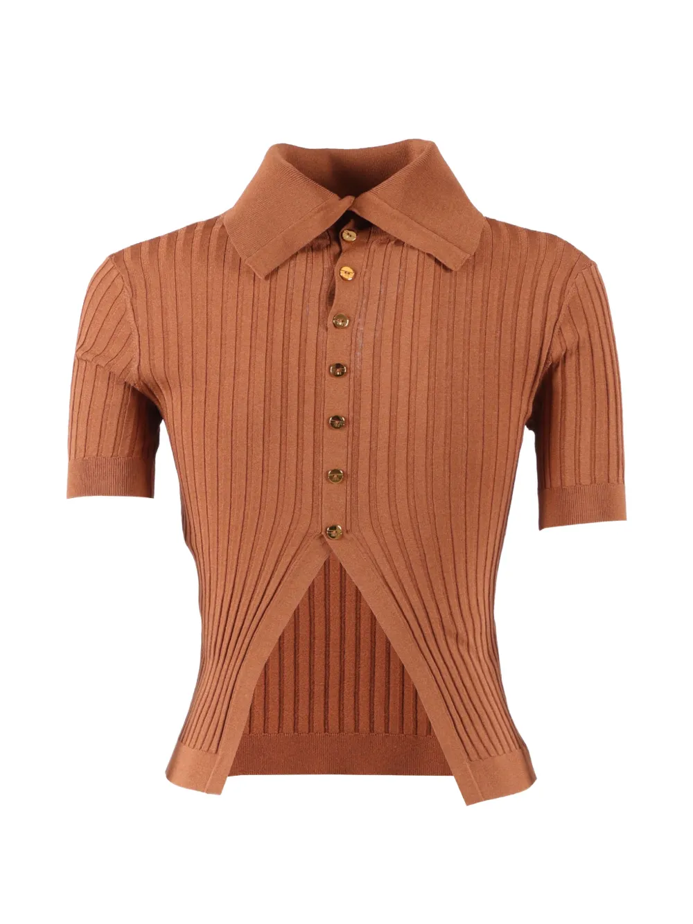 Elisabetta Franchi ribbed roll-neck top - Marrone