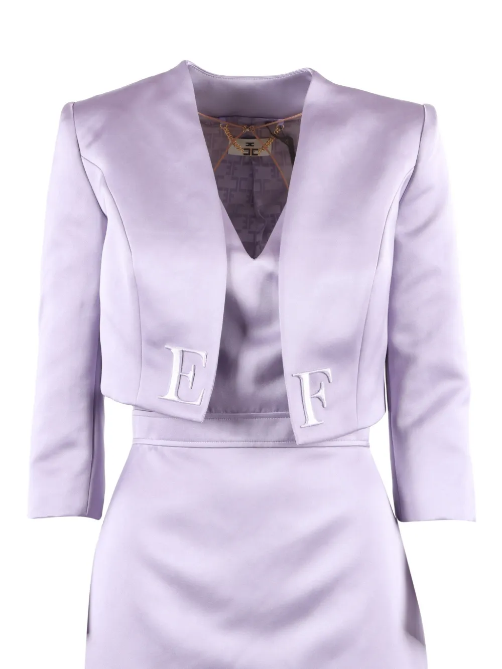 Elisabetta Franchi Jas en jurk verfraaid met letter Paars