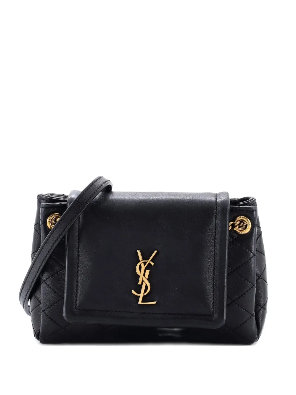 Saint Laurent Pre-Owned Nolita Satchel Quilted Leather Mini crossbody bag - Nero