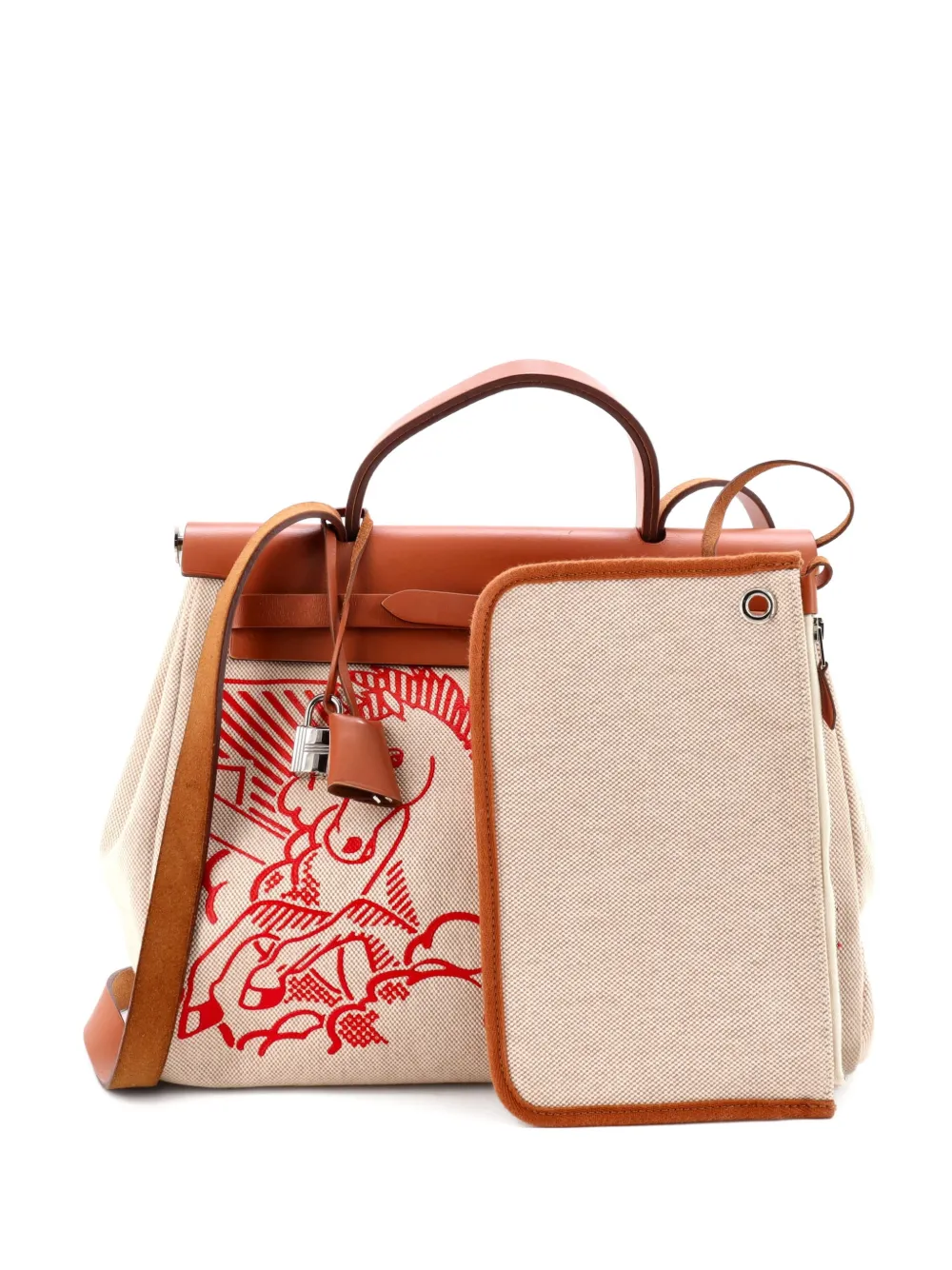 Hermès Pre-Owned Borsa a spalla Herbag Pegase Pop 31 in tela e pelle con zip - Toni neutri