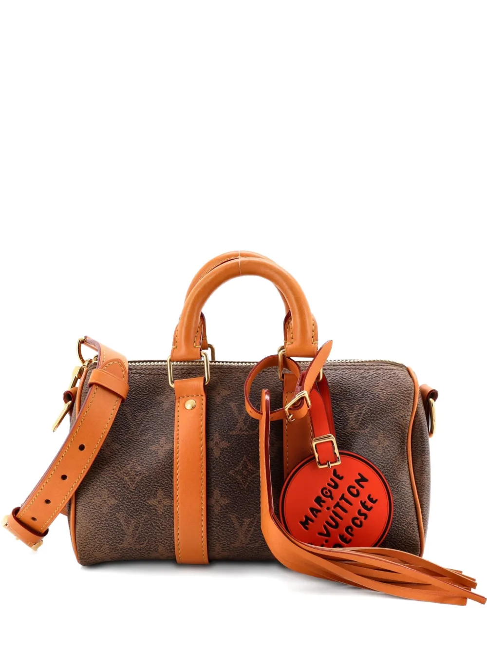 Louis Vuitton Pre-Owned Borsa a spalla Keepall Bandouliere Dust Leather 25 con monogramma - Marrone