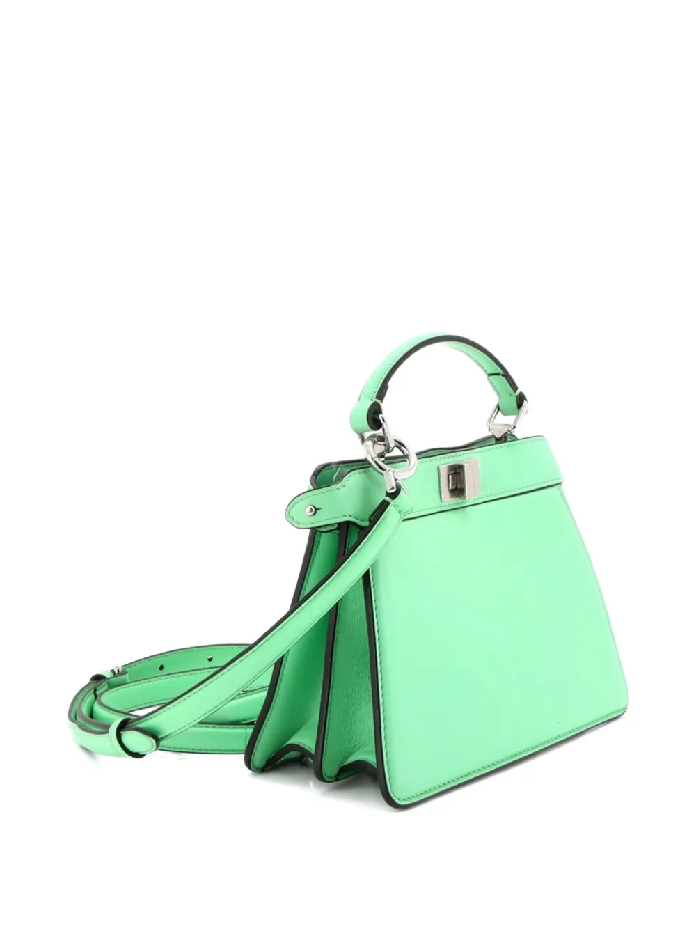  Fendi Pre-owned Peekaboo Iseeu Bag Leather Petite Crossbody Bag - Green 
