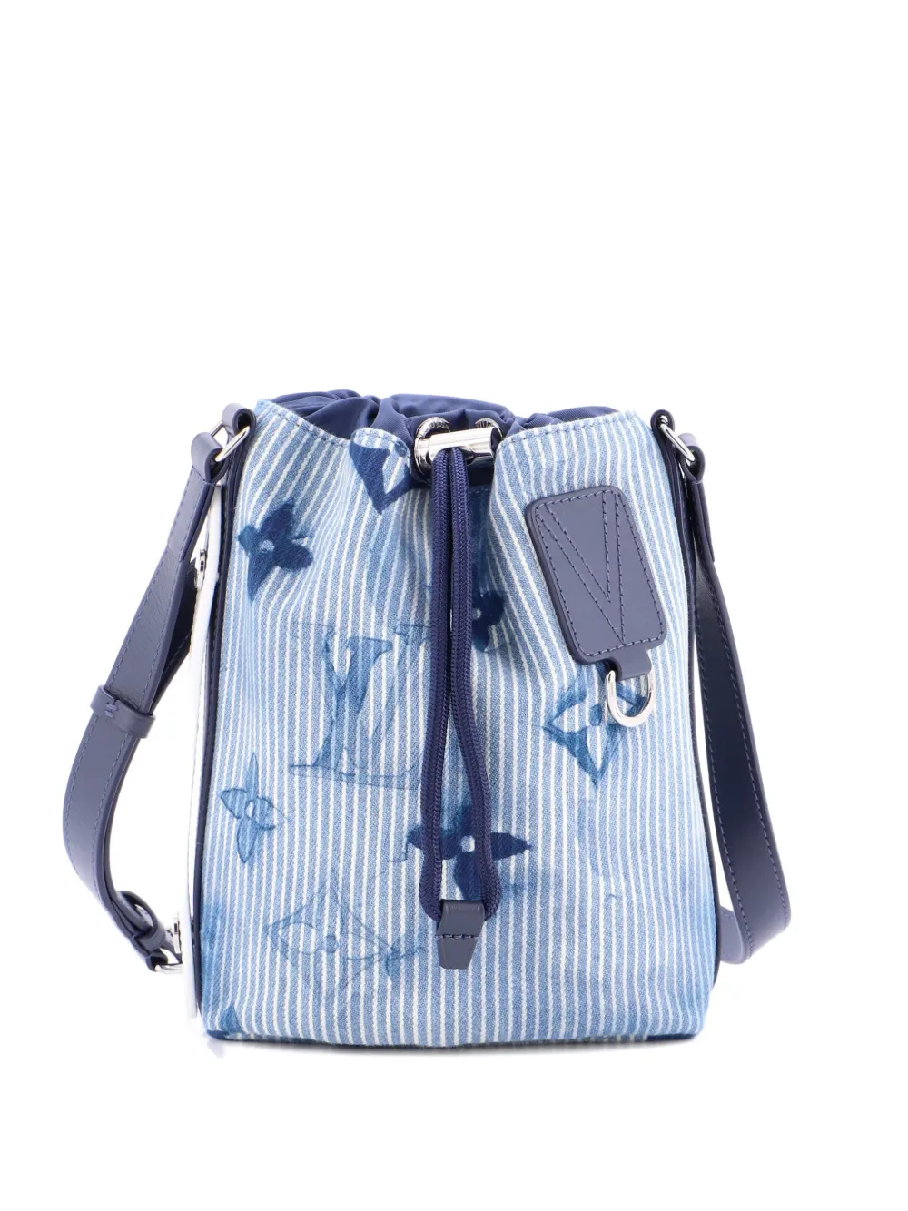 Louis Vuitton Pre-Owned Sac Marin Bag Limited Edition Monogram Watercolor Stripes Denim BB bucket bag - Blu