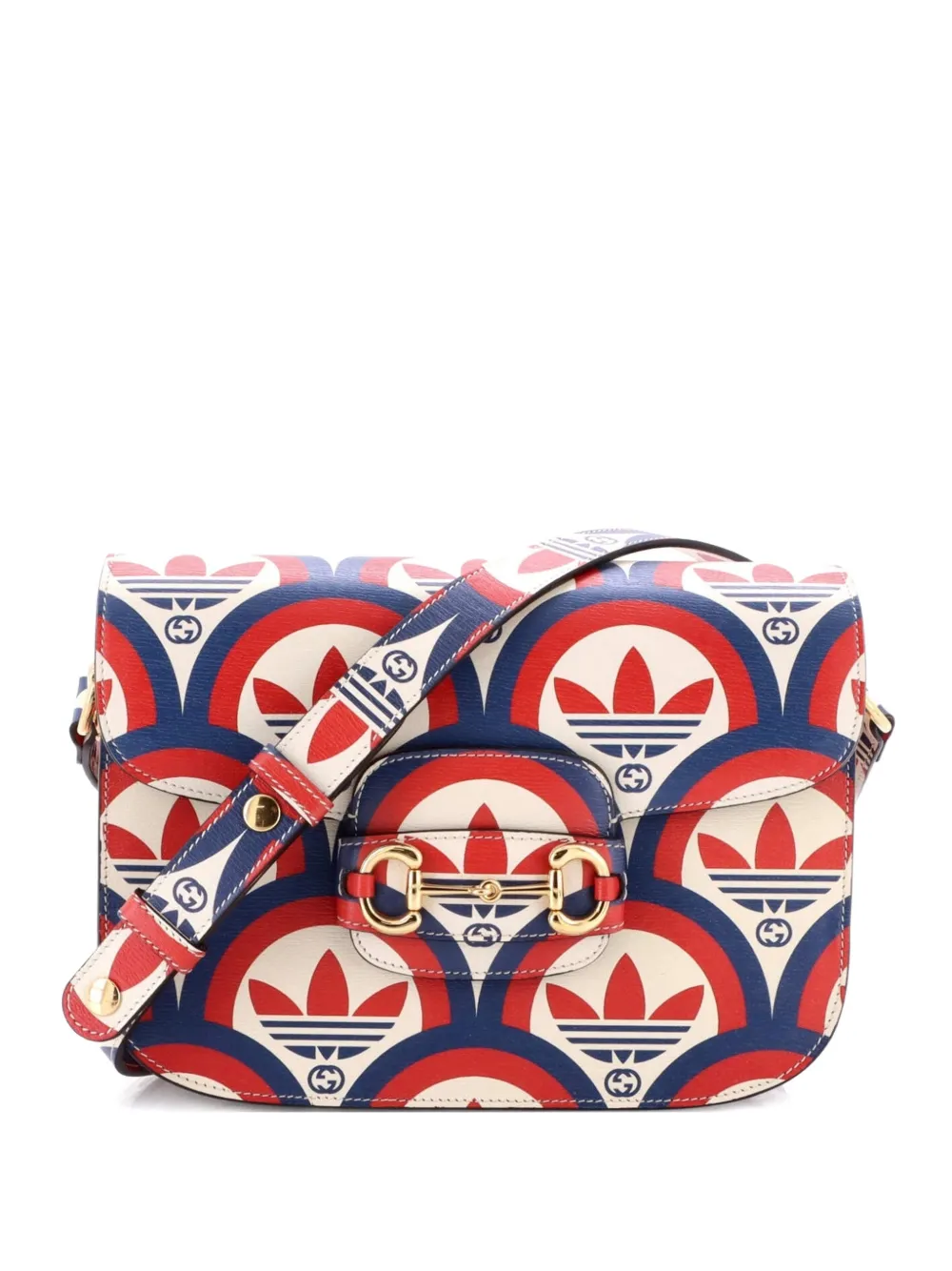 Gucci Pre-Owned x Adidas Horsebit 1955 Printed Leather Small shoulder bag - Multicolore