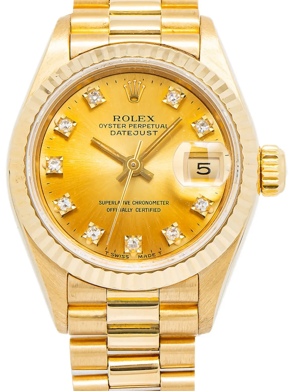  Rolex Datejust Diamond 26mm Watch - Gold 