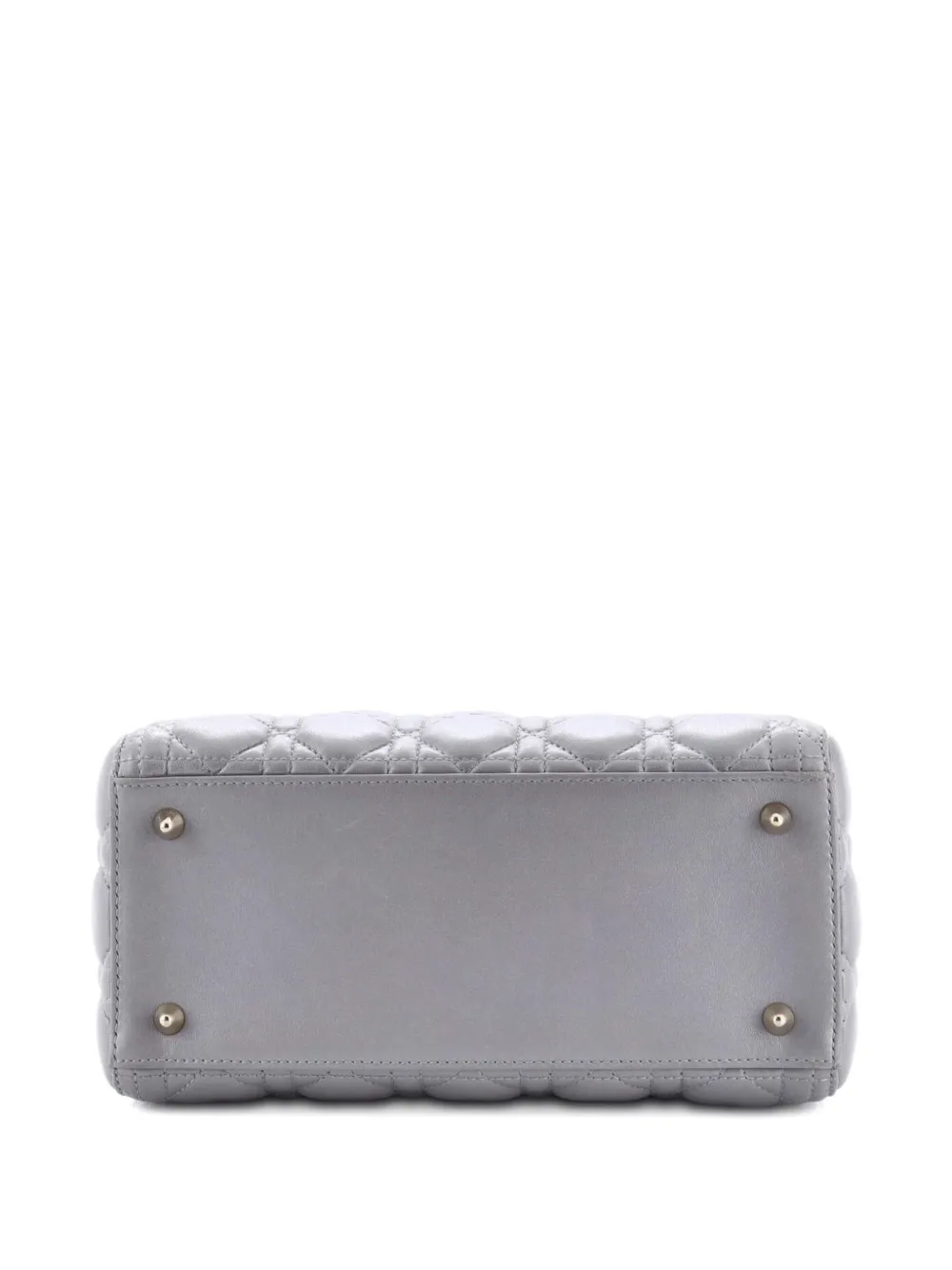 Lady Dior Bag Cannage Quilt Metallic Leather Medium Satchel