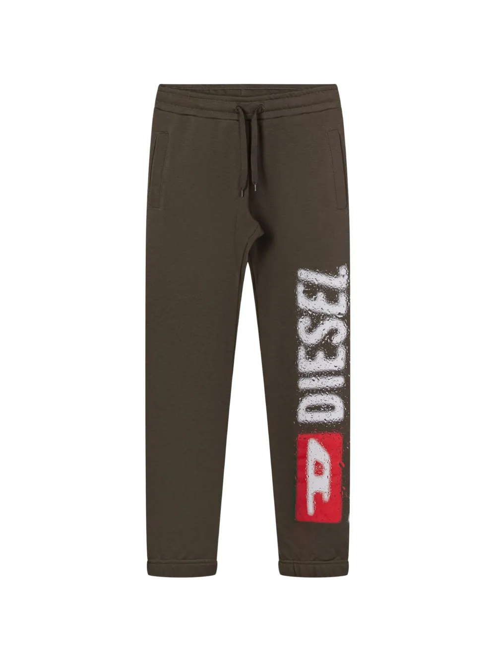 Diesel Kids drawstring printed track pants - Marrone