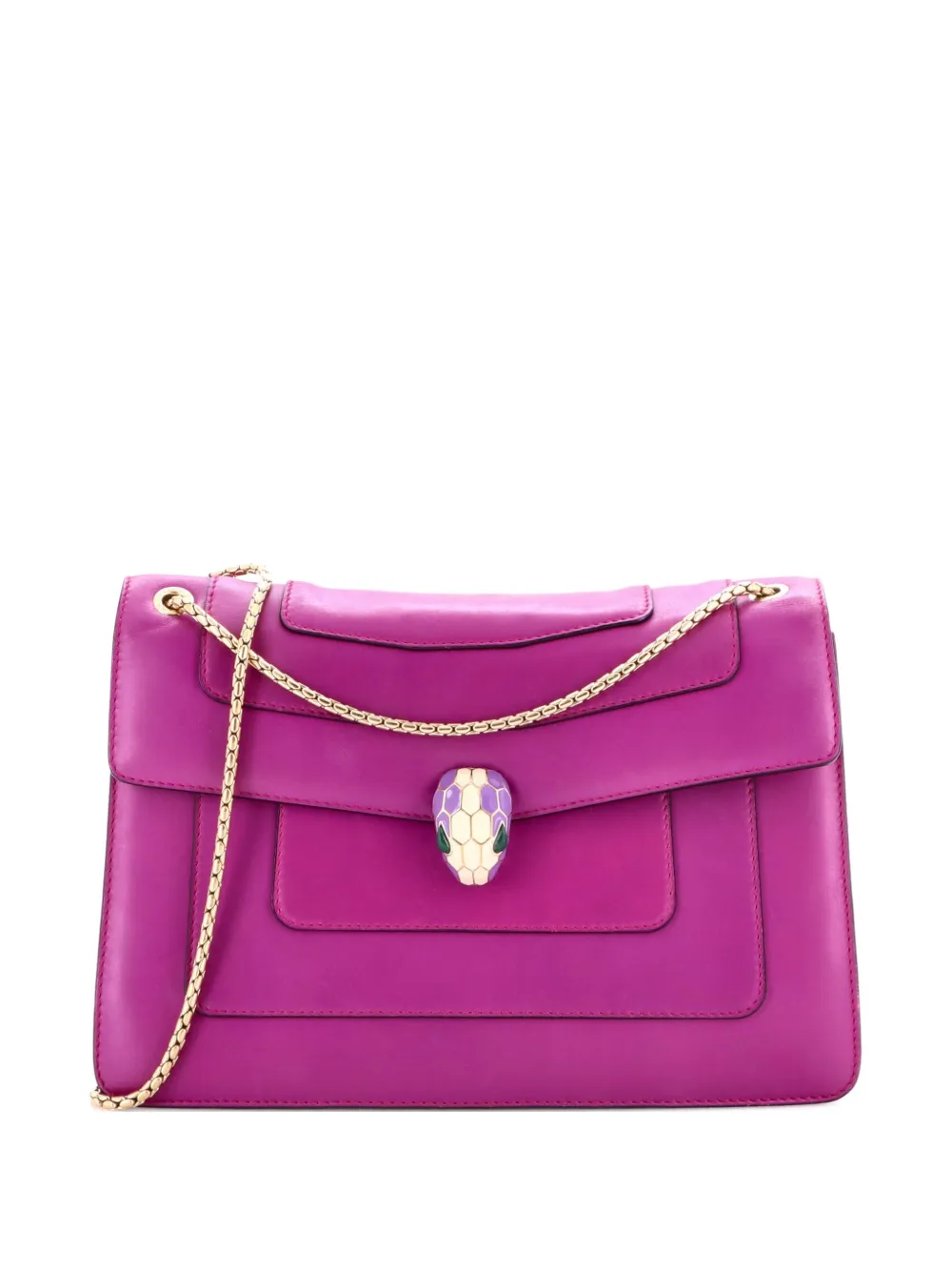 Bvlgari Pre-Owned Serpenti Forever Square Leather Medium shoulder bag - Rosa