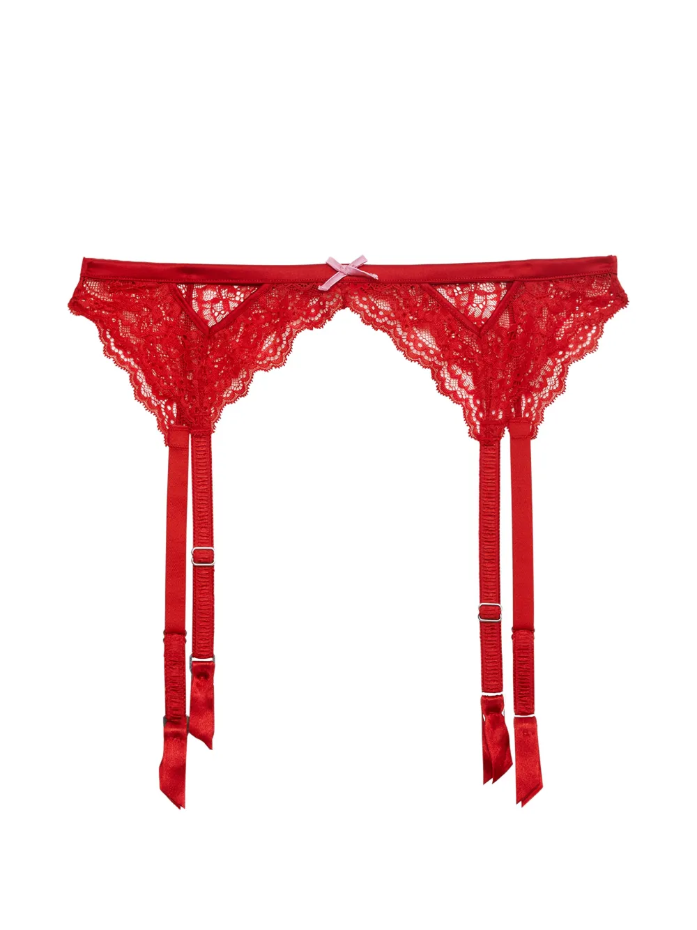 Fleur Du Mal Bianca bow-detail garter - Rosso
